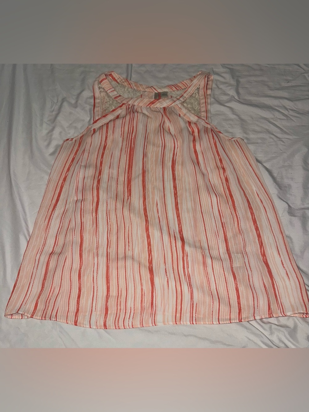 Sleeveless Pink Stripe Women's Top